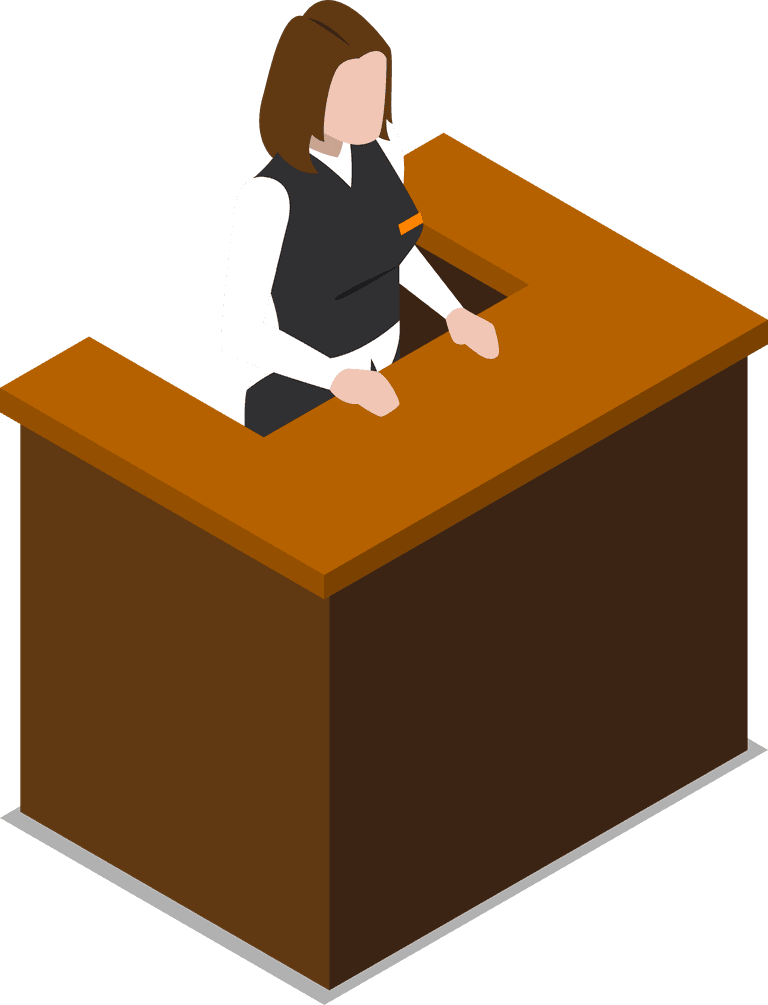 isometric hotel staff and reception isolated
