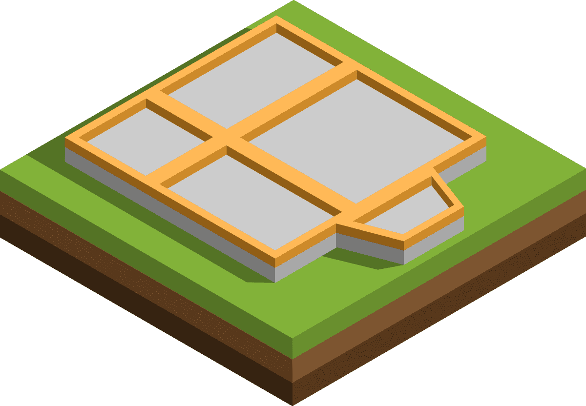 isometric house building construction illustration with modular elements for urban planning