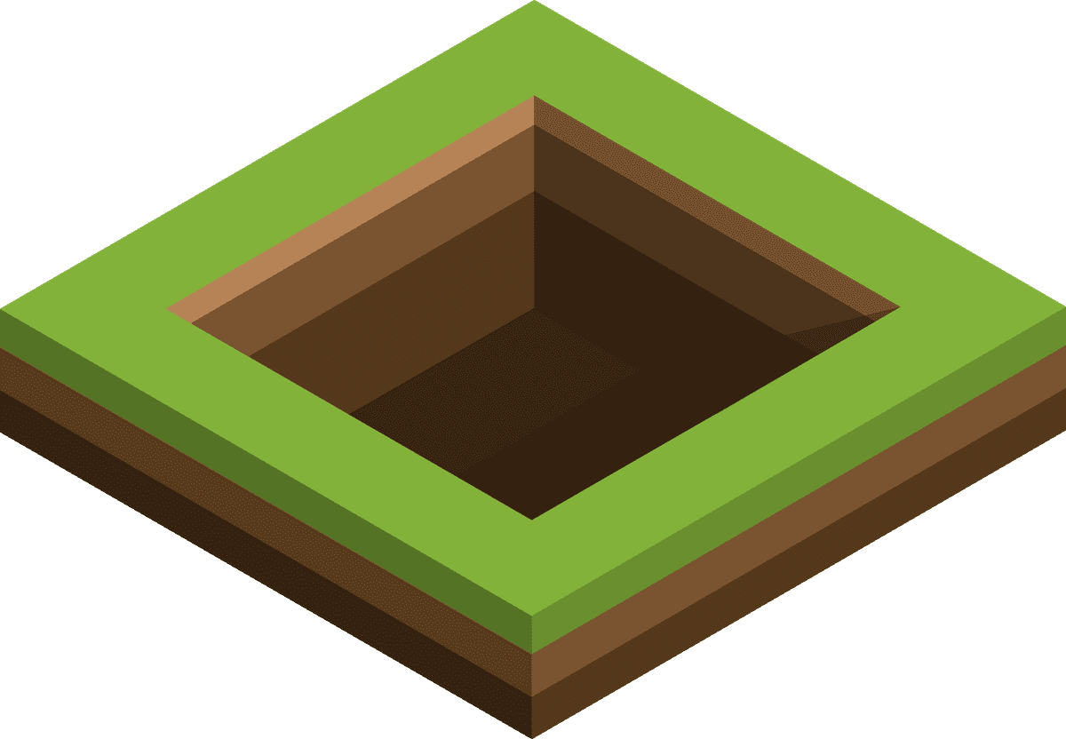 isometric house building construction illustration featuring excavation and terrain layers for structural planning