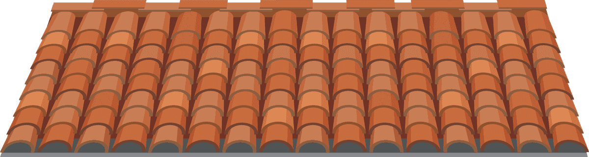 house roof white background with terracotta tiles for home construction projects