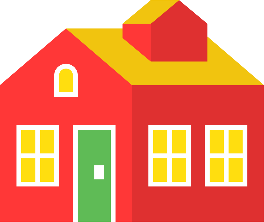 house icon flat pixel perfect with vibrant colors and unique architectural features