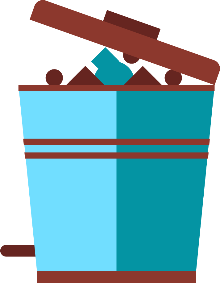 housekeeping cleaning flat icons for efficient waste management and organization