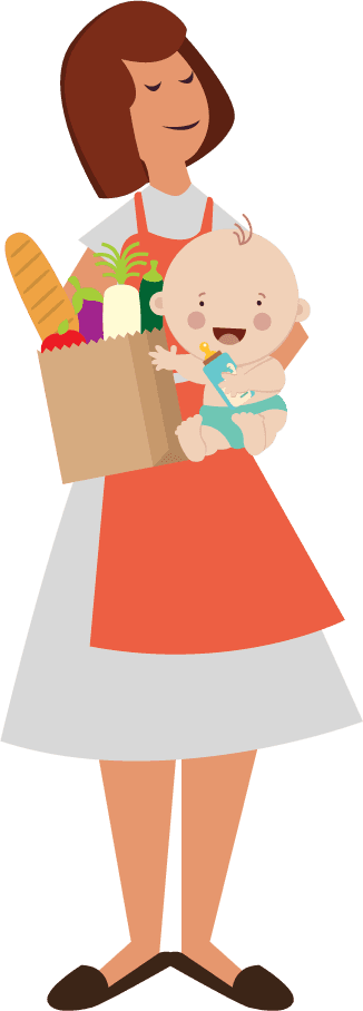 houseworker housewife icons collection colored cartoon characters