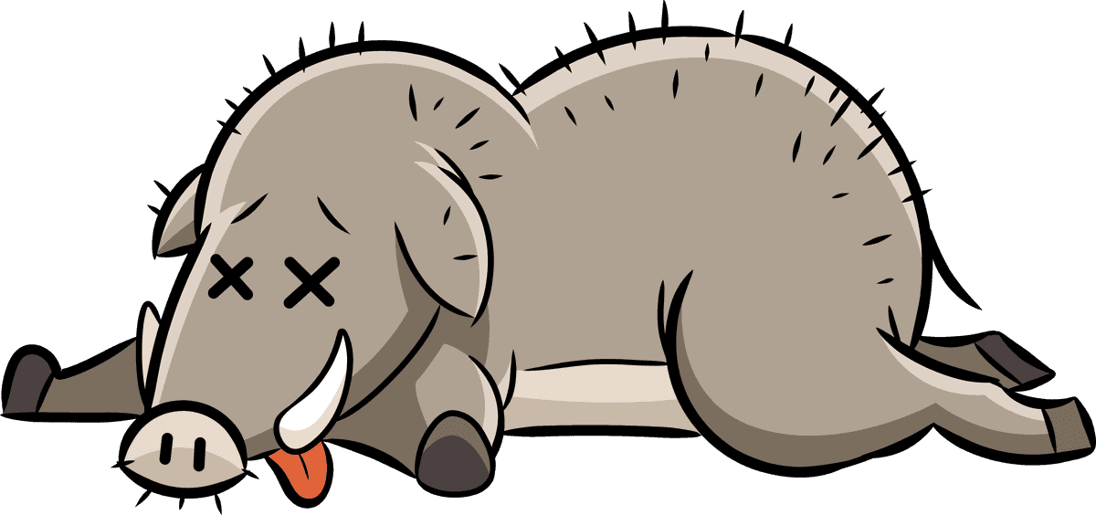 funny hunter collection set featuring cartoon style wild boar for themed projects