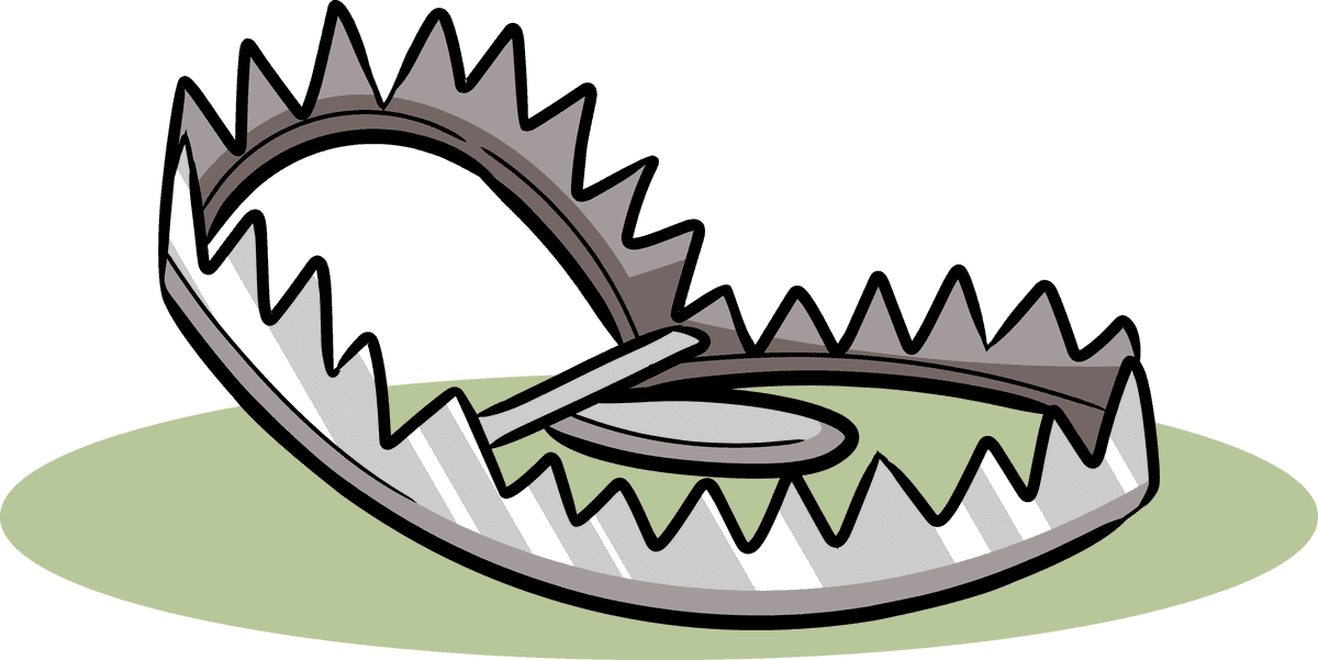 hunter collection set vector: detailed metal trap for outdoor enthusiasts and wildlife management
