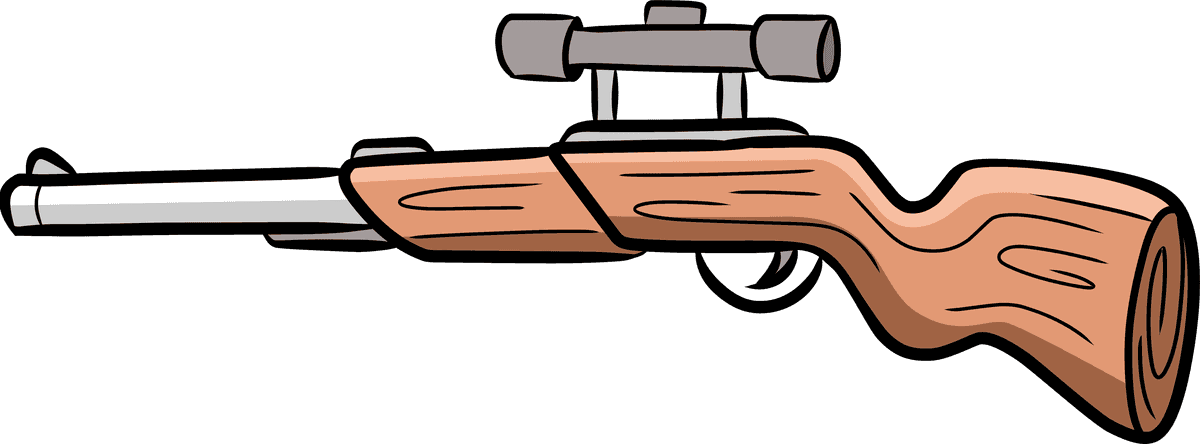 hunter collection set vector featuring sleek rifle with modern scope for outdoor enthusiasts
