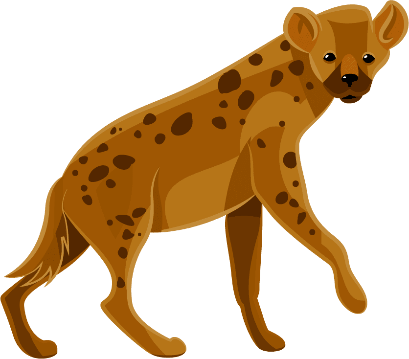 hyenas africa icons set