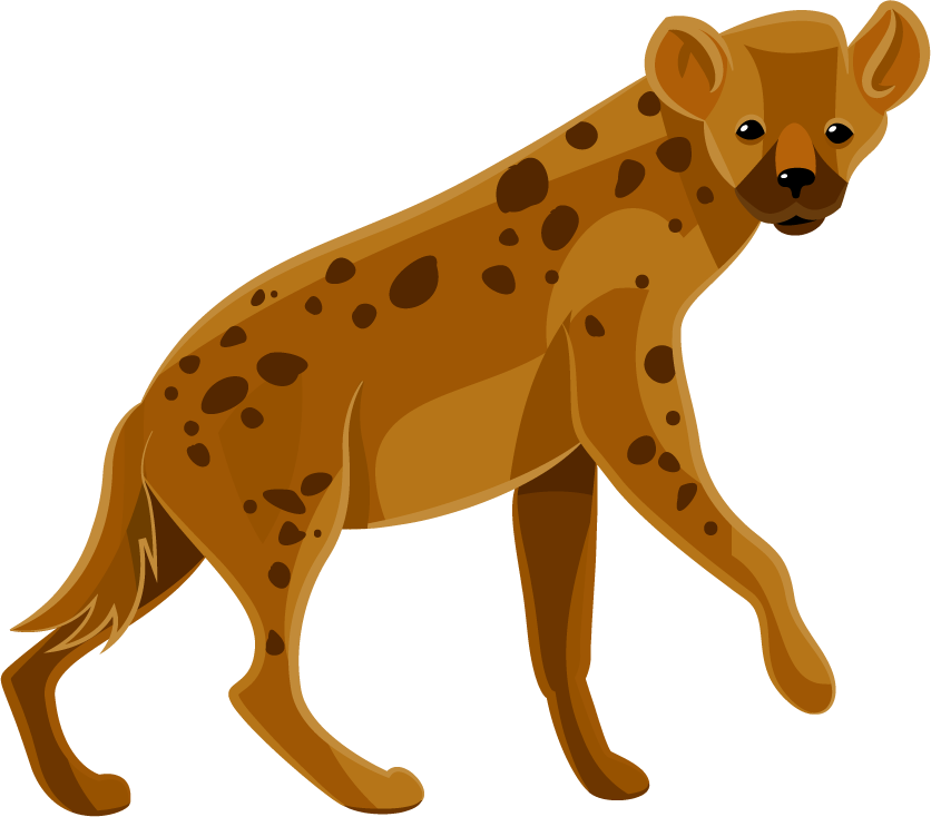 hyenas africa icons set featuring playful illustrations and detailed characteristics for wildlife enthusiasts