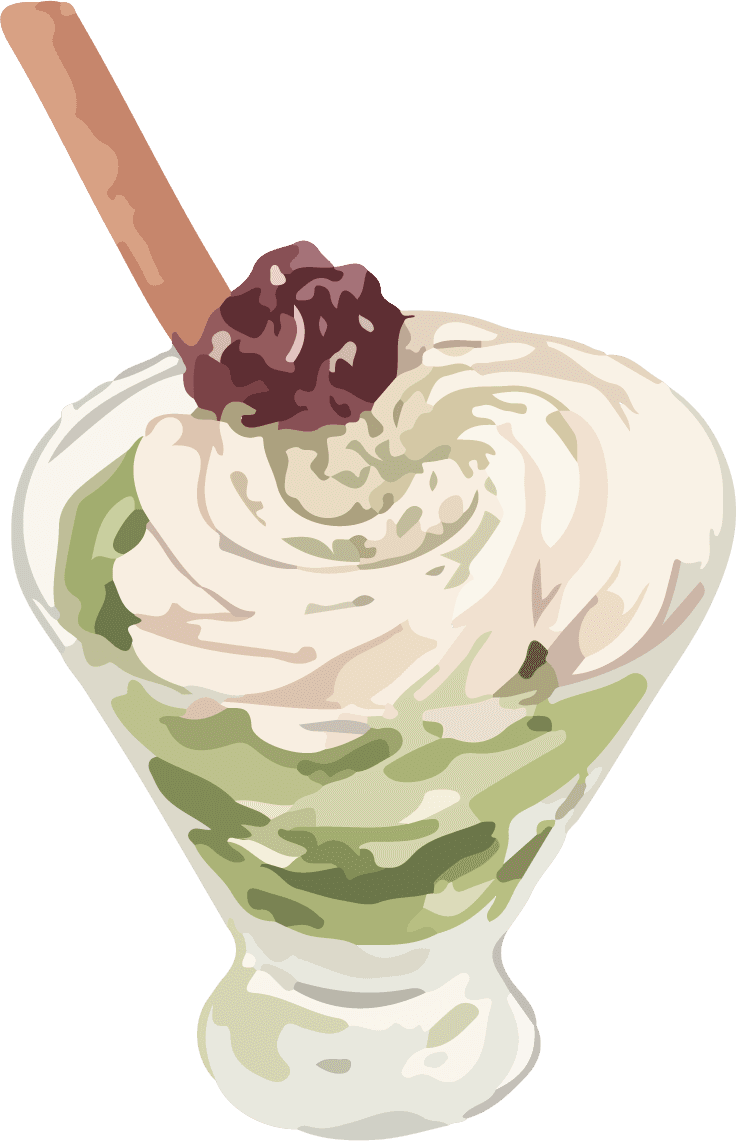 ice cream cake sweets matcha vector