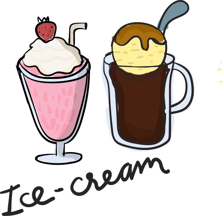 ice cream drawing style food collection
