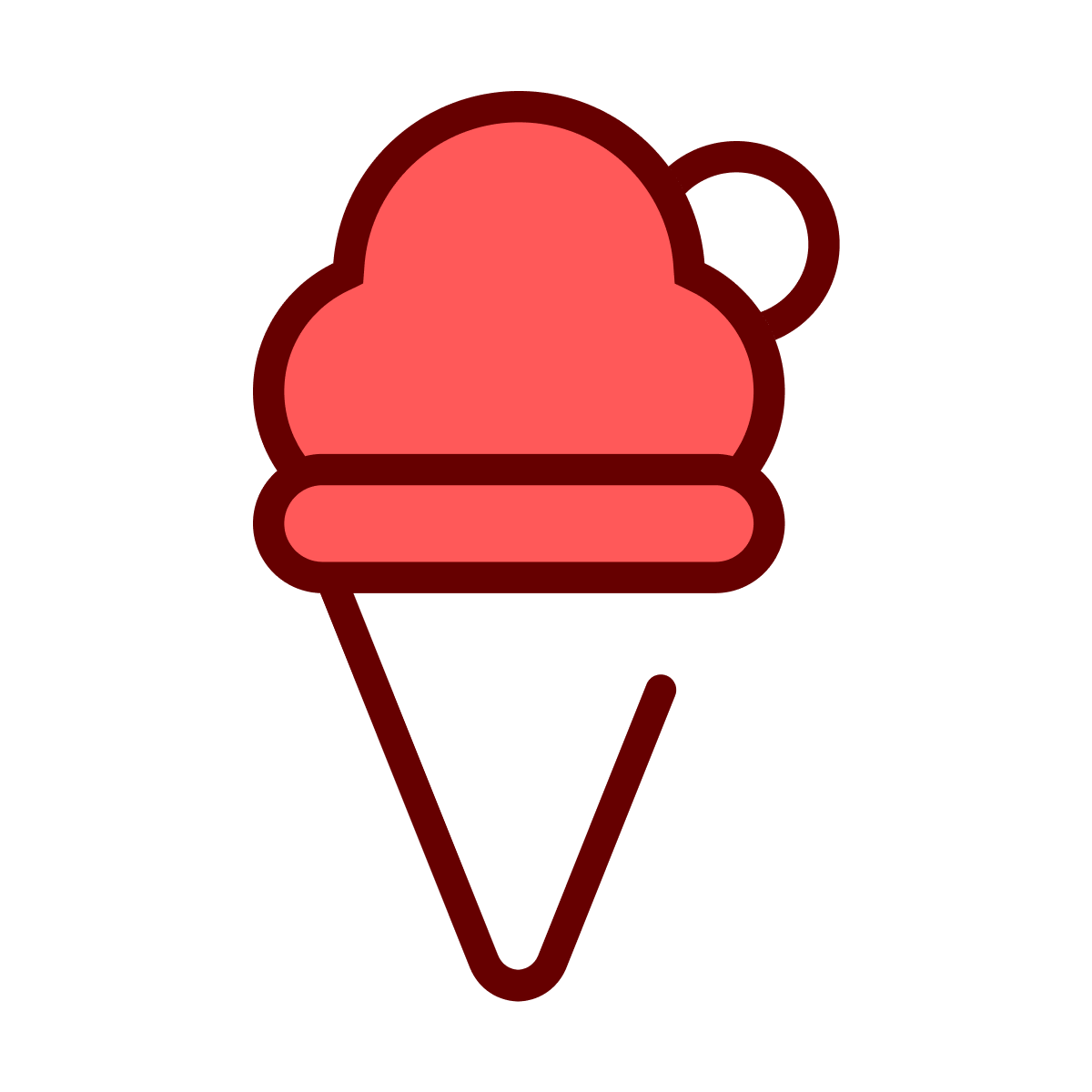 flat icon of a delicious ice cream cone dessert or sweet treat