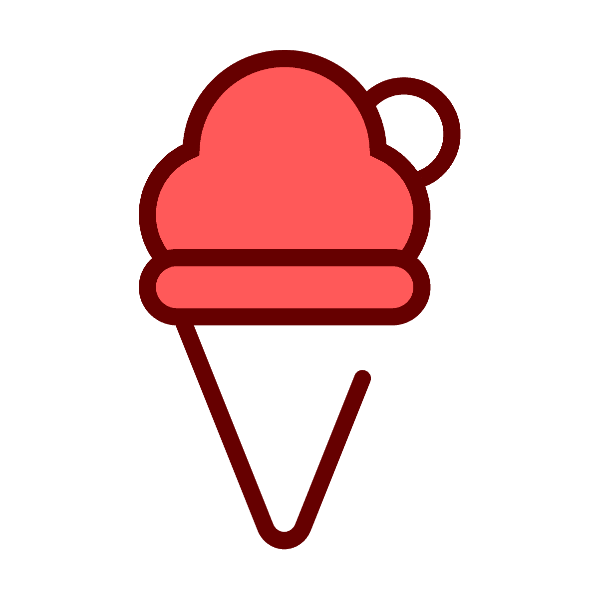 flat icon of a delicious ice cream cone dessert or sweet treat