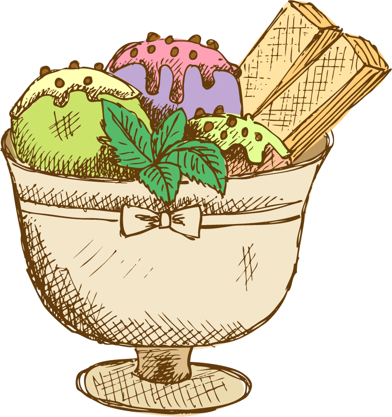 Ice cream retro style icons vector