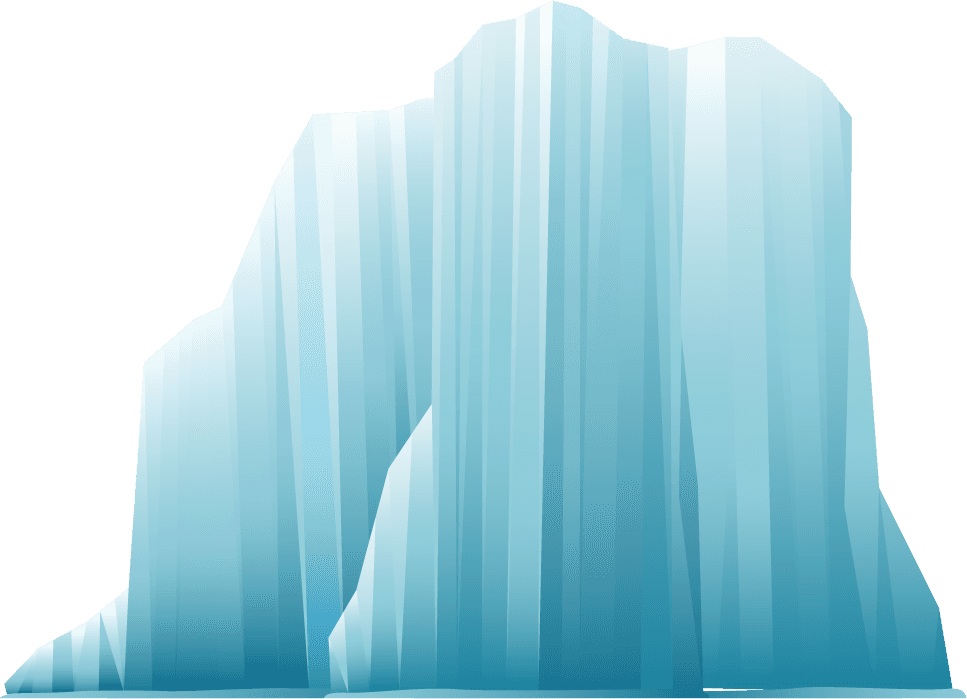 rocky snowy mountains, ice mountain and iceberg illustration