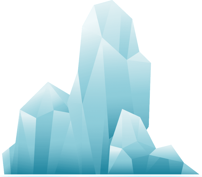 rocky snowy mountains, ice mountain and iceberg illustration