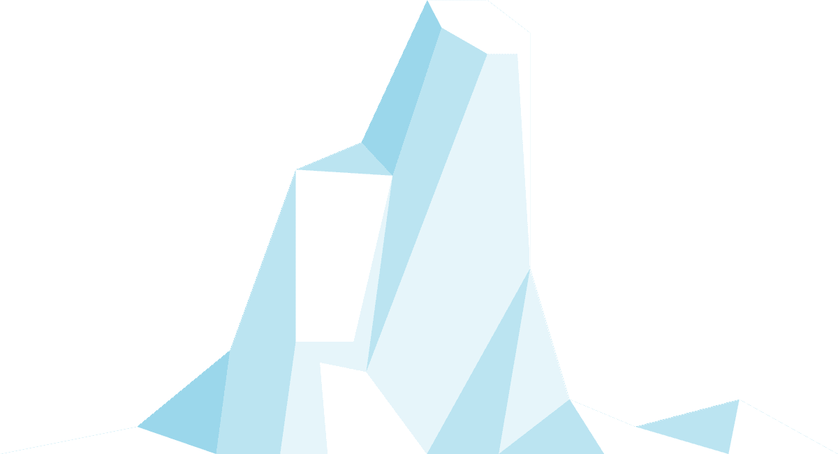 Iceberg and snowy mountains illustration