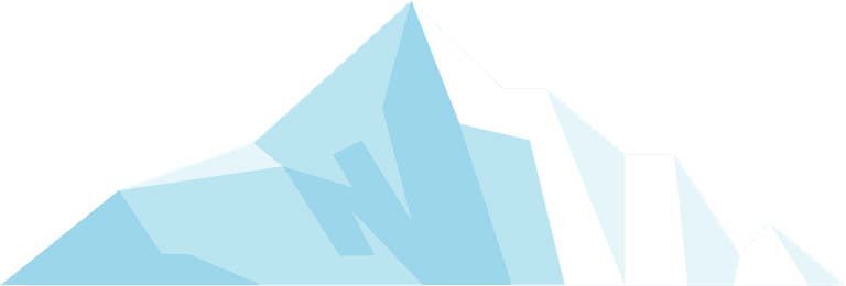 Iceberg and snowy mountains illustration