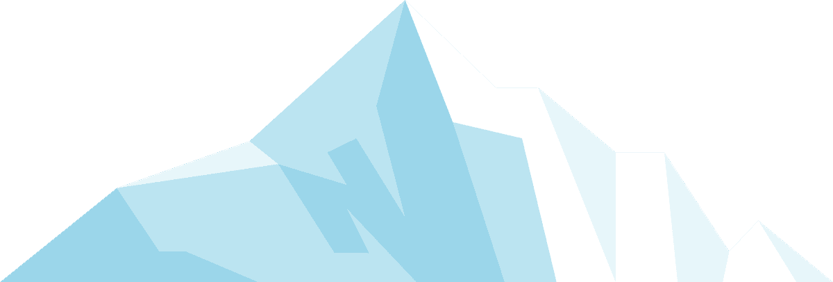 iceberg and snowy mountains illustration for winter landscapes and vacation promos