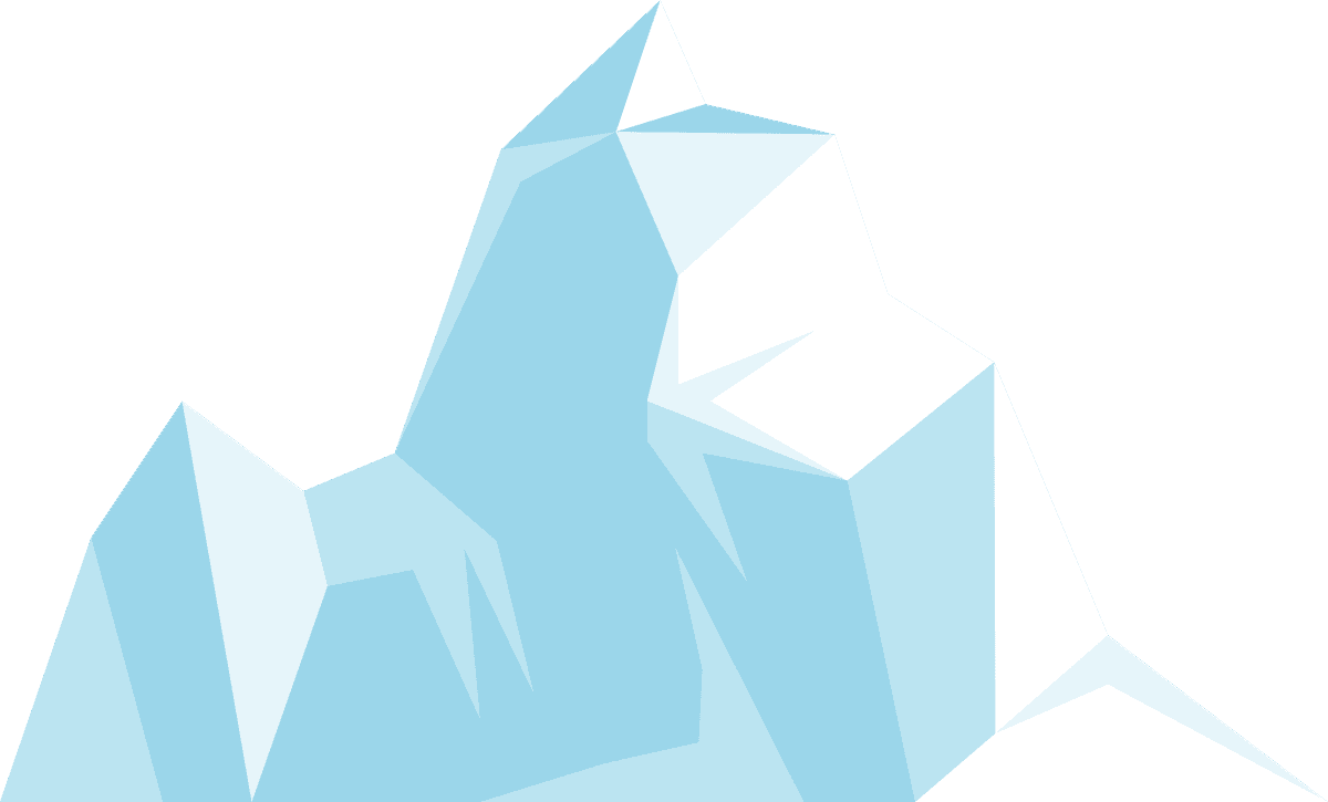 iceberg and snowy mountains illustration for winter landscapes and adventure themes