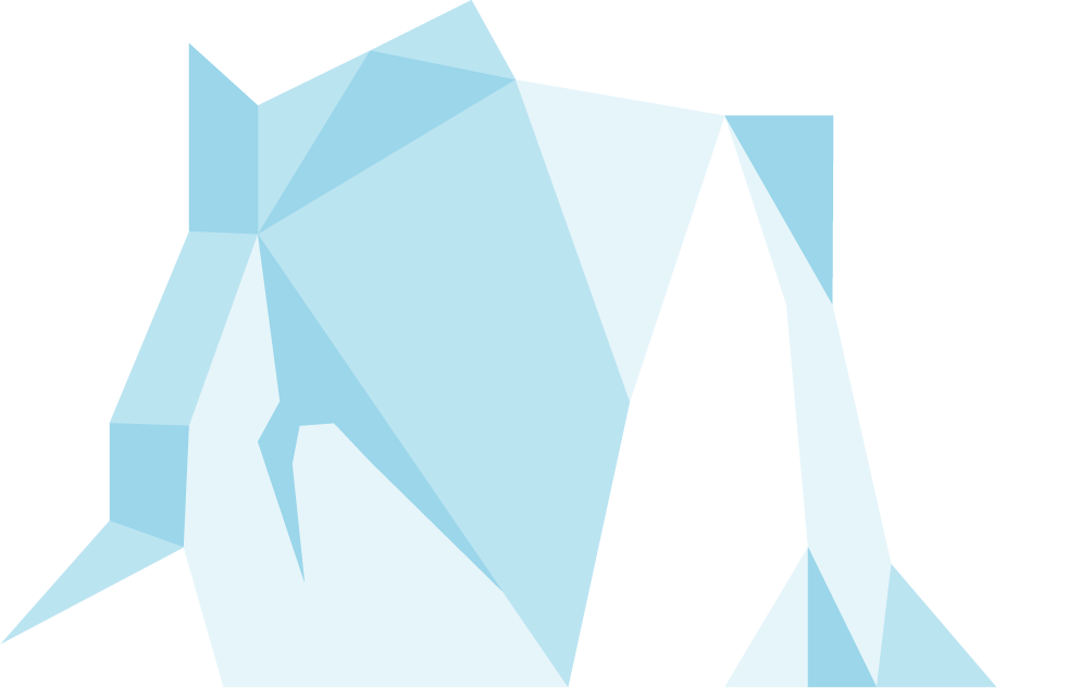 iceberg and snowy mountains illustration for tranquil winter landscapes and environmental themes