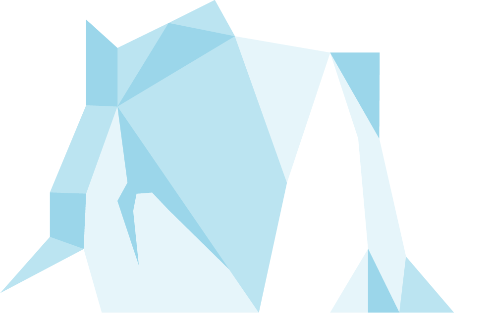 Iceberg and snowy mountains illustration