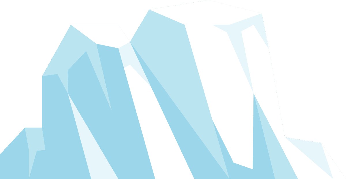 Iceberg and snowy mountains illustration