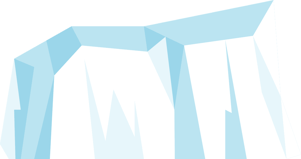 iceberg and snowy mountains illustration for winter-themed projects and adventurous storytelling