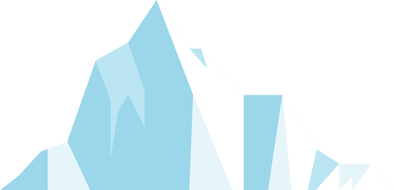 Iceberg and snowy mountains illustration