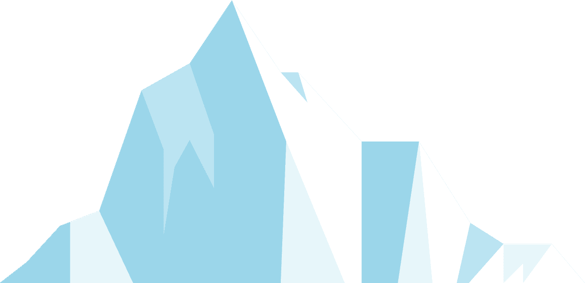 iceberg and snowy mountains illustration for nature-themed projects and winter decor