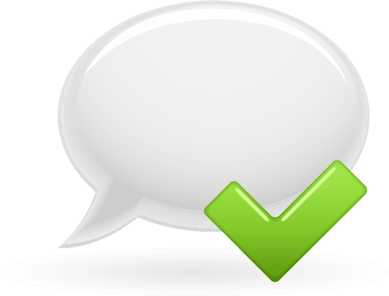 icom common web icons vector with speech bubble and check mark for user feedback