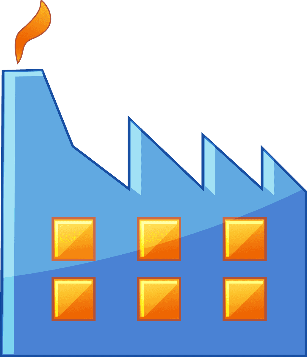 icon daquan industrial articles vector illustrating a modern factory with vibrant colors and smoke