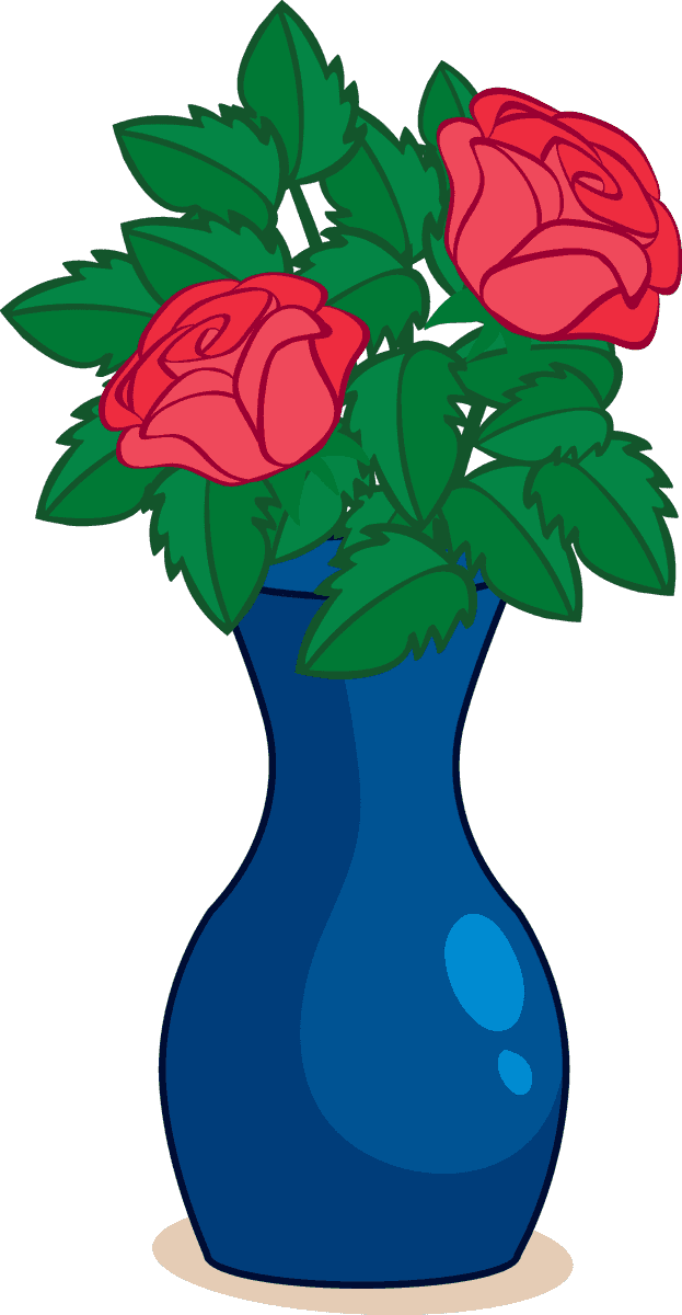 icon interior furniture decorations featuring a vibrant flower vase with roses for living spaces