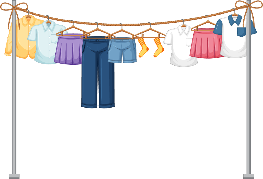 icon interior furniture decorations featuring a playful clothesline with hanging garments for cozy spaces