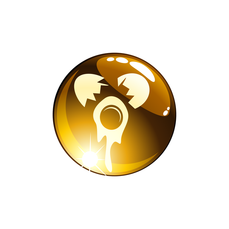 icon living icons vector featuring a shiny golden egg with a broken shell design