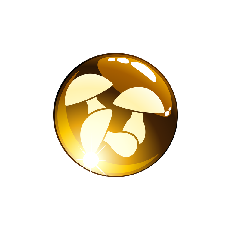 icon living icons vector showcasing mushrooms in a glossy button for nature-themed applications