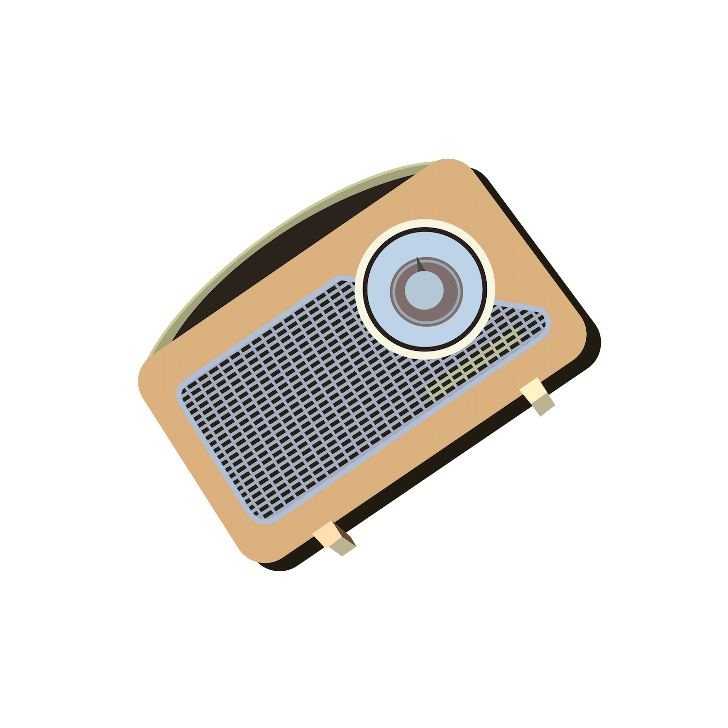 retro tech illustration flat icons vintage electronics