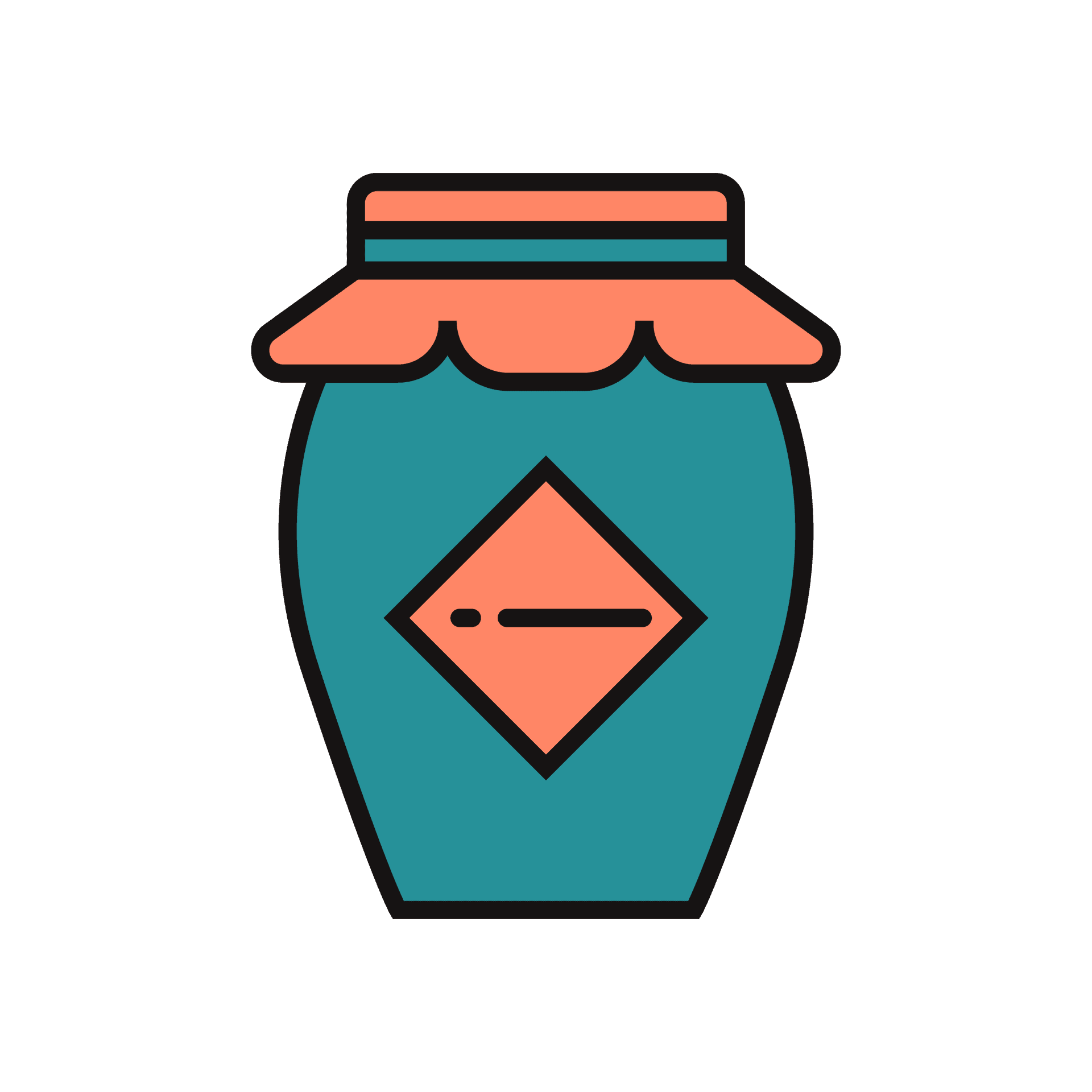 playful line art honey jar icon with a cheerful bold graphic feel