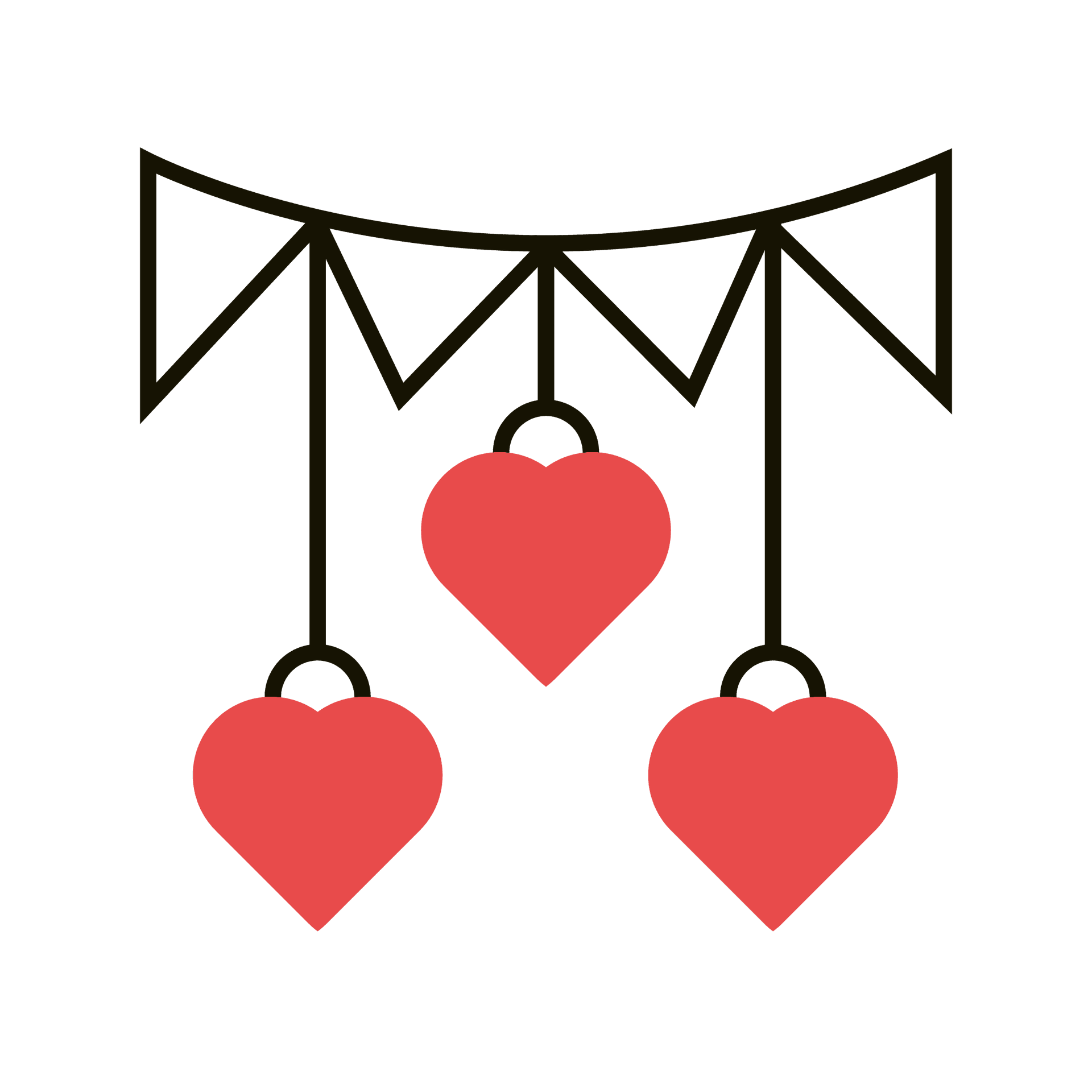 playful heart banner for valentine's day
