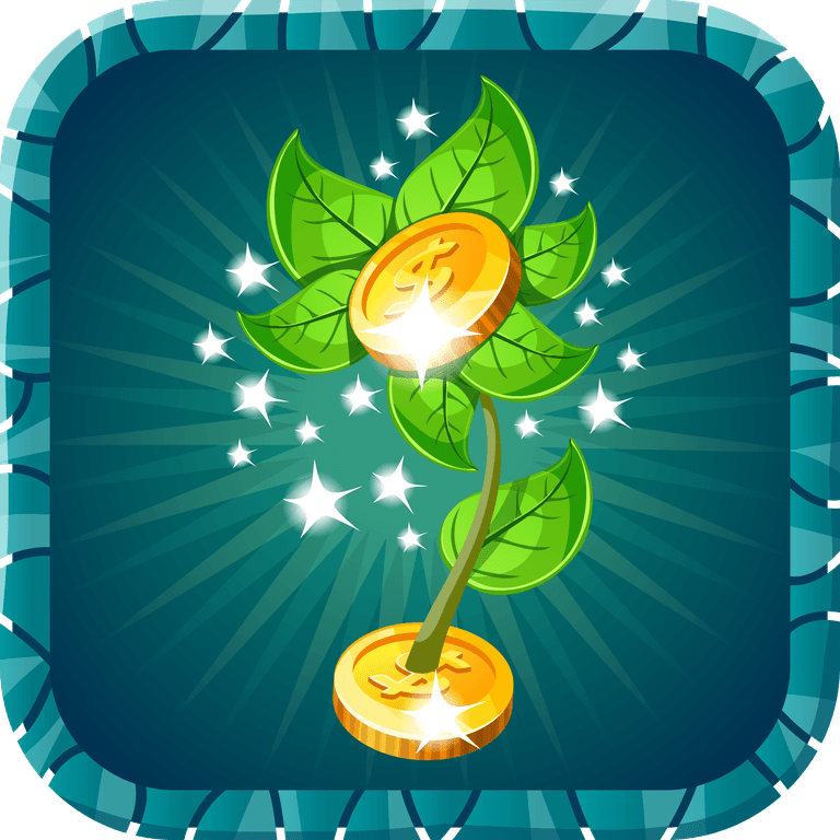 icons prizes computer game featuring a magical money-growing plant for exciting gameplay