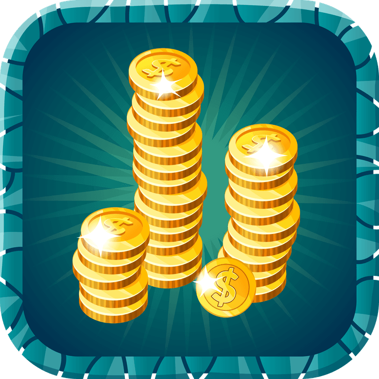 icons prizes computer game featuring shiny gold coins for exciting gameplay rewards