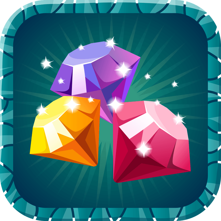 colorful icons prizes computer game with sparkling gems for enhanced gameplay