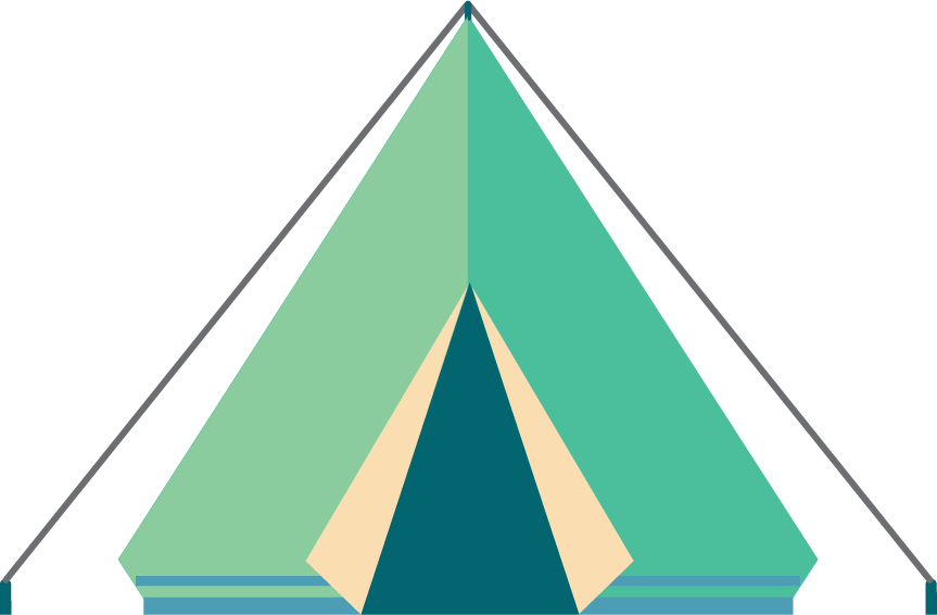 simple camping tents illustration for outdoor adventures and family trips