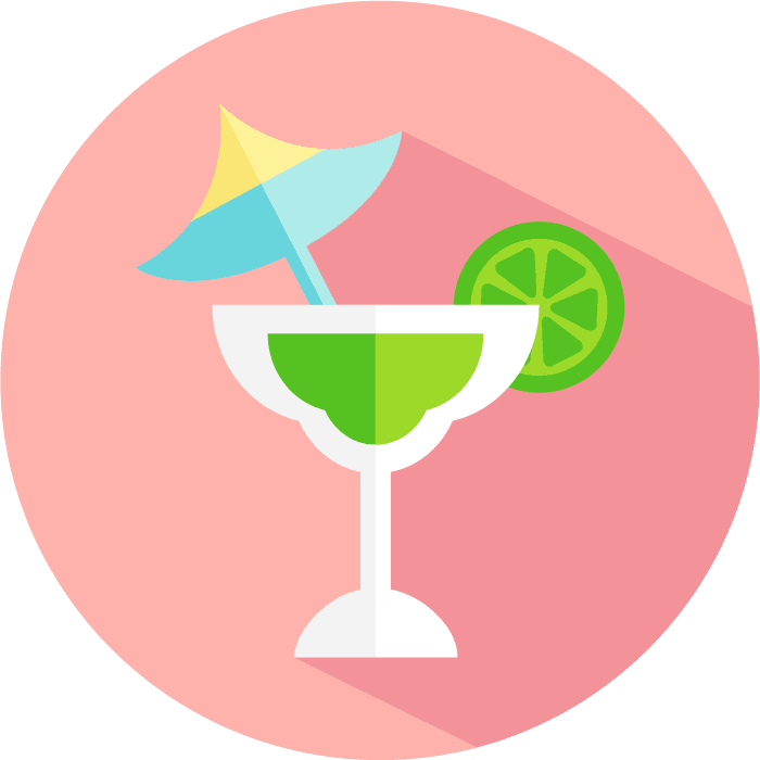icons tropical cocktails colorful web buttons with cocktails different shaped glasses