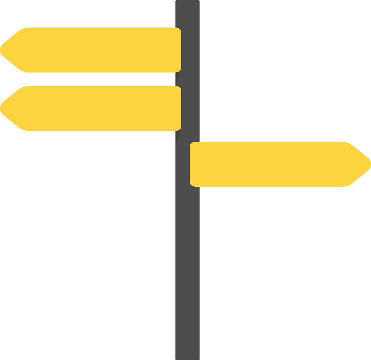 blank sign illustration for directions with arrows on a pole for various uses