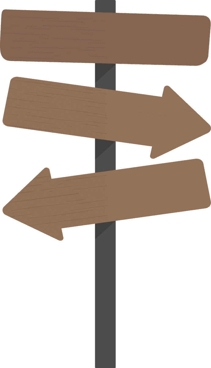 illustration blank sign vector with three directional arrows for navigation guidance and customization