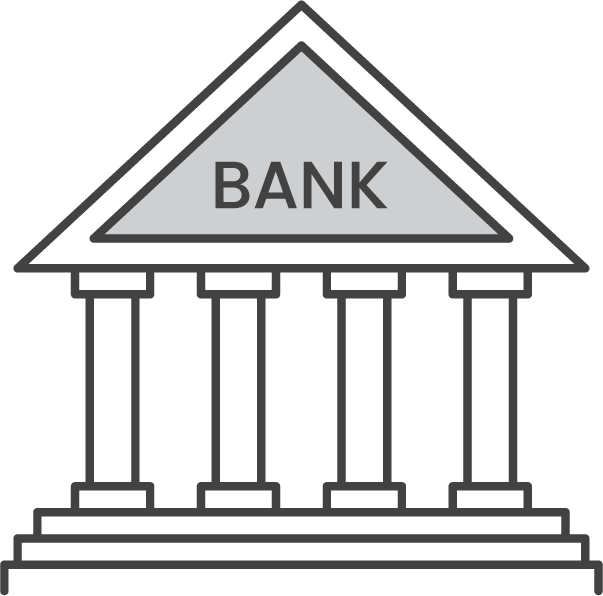 illustration daily stuff vector of a banking building with columns and triangular roof