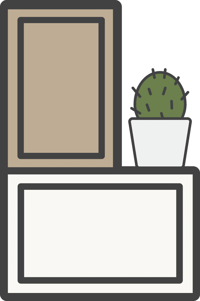 illustration daily stuff vector of a minimalist plant display with modern touches