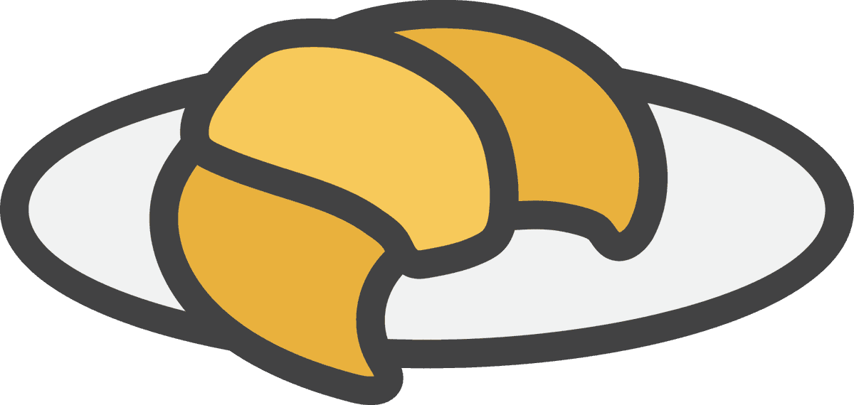 illustration daily stuff vector of a tasty croissant on a white plate