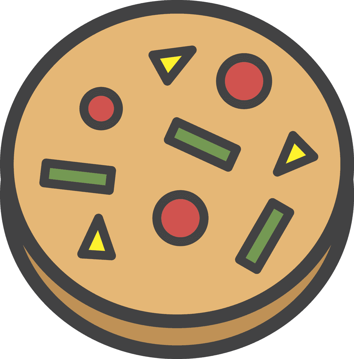 colorful illustration daily stuff vector with playful toppings for pizza lovers