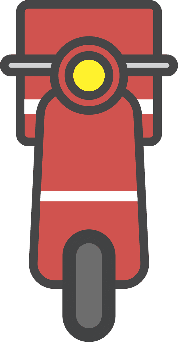 illustration daily stuff vector of a front view modern scooter with vibrant colors